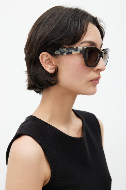 Prada Brown SPR03Q Tapered Sunglasses