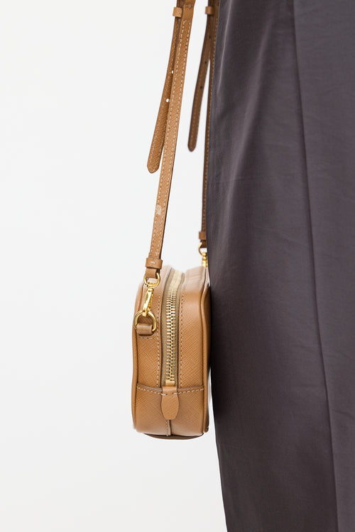 Prada Brown Saffiano Leather Crossbody Bag