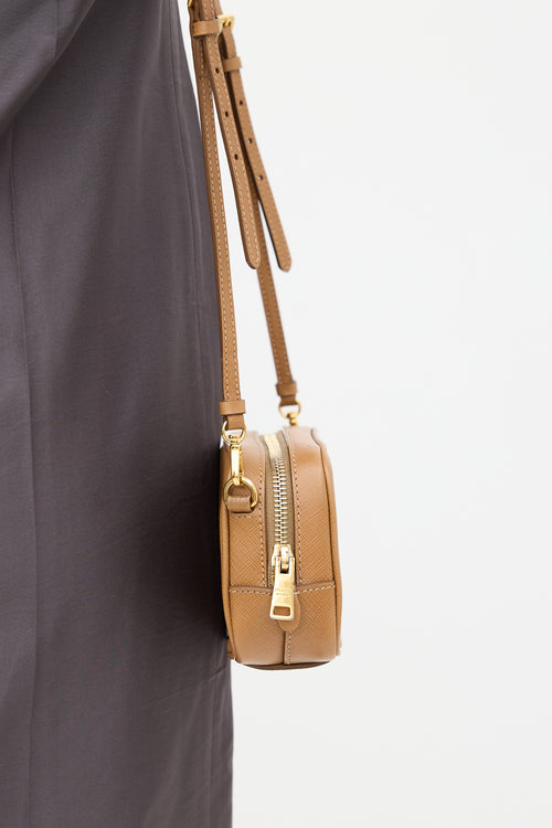 Prada Brown Saffiano Leather Crossbody Bag