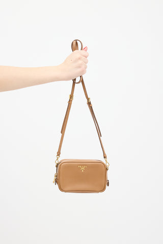 Prada Brown Saffiano Leather Crossbody Bag