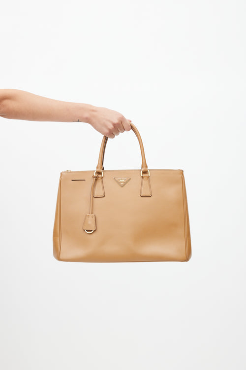 Prada Brown Saffiano Leather Galleria Tote Bag