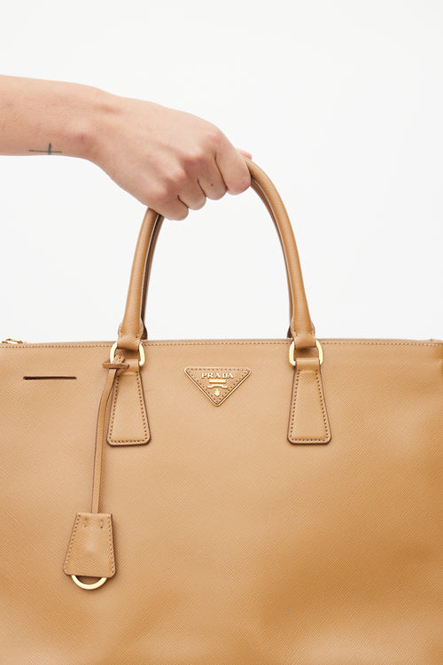 Prada Brown Saffiano Leather Galleria Tote Bag