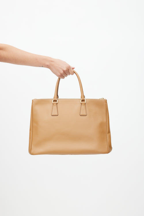 Prada Brown Saffiano Leather Galleria Tote Bag