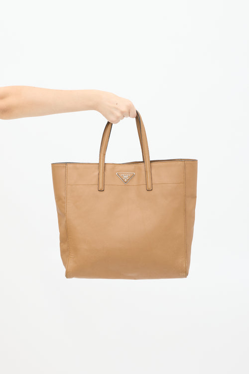 Prada Brown Saffiano Leather Tote Bag