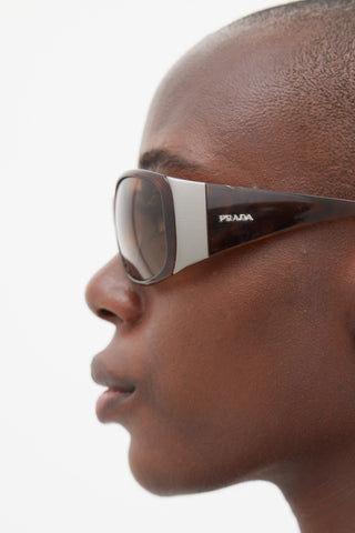 Prada Brown 
Silver SPR07G Sunglasses