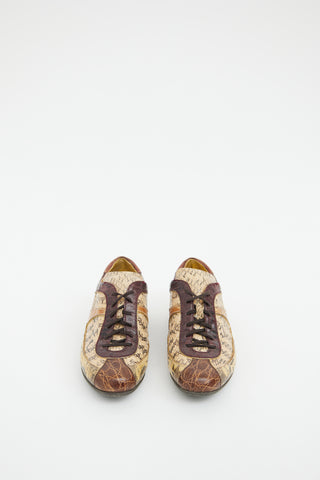 Prada Brown Embossed Detail Sneaker