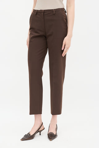 Prada Brown Cropped Straight Leg Trouser