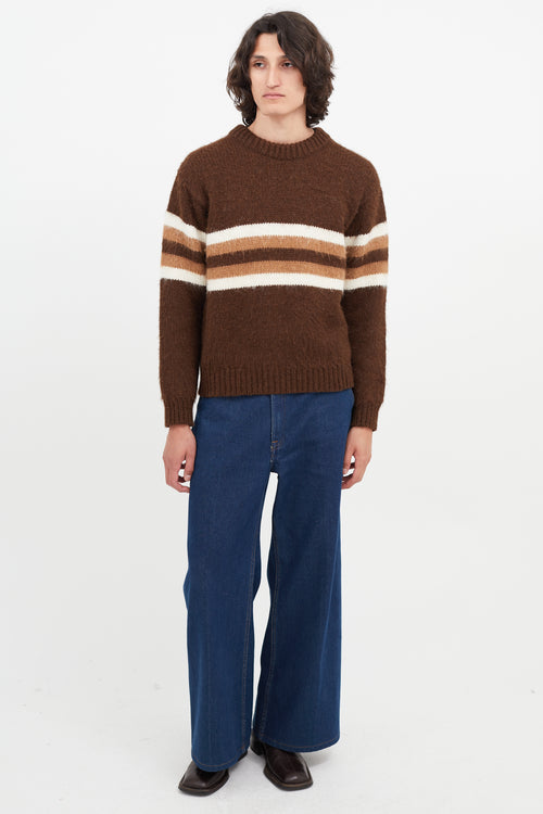 Prada Brown Stripe Knit Sweater