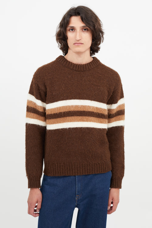 Prada Brown Stripe Knit Sweater