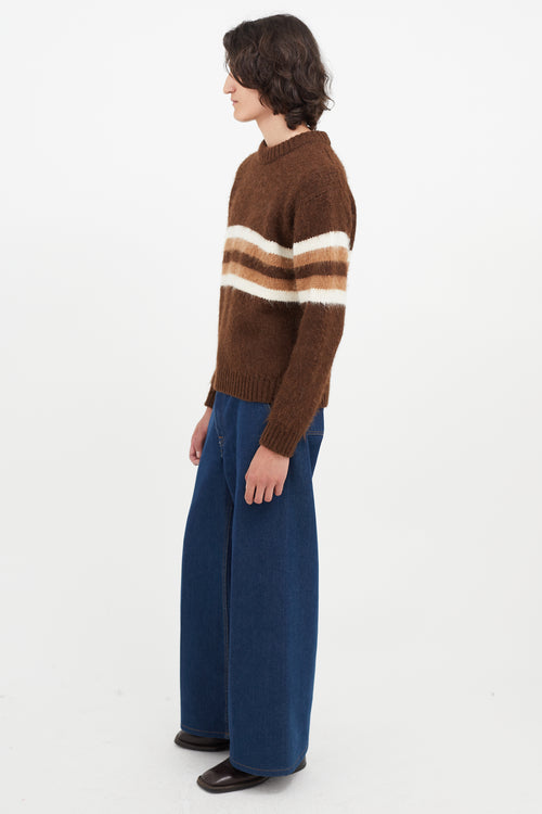 Prada Brown Stripe Knit Sweater