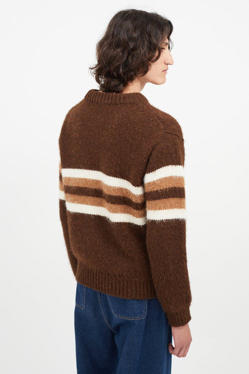 Prada Brown Stripe Knit Sweater