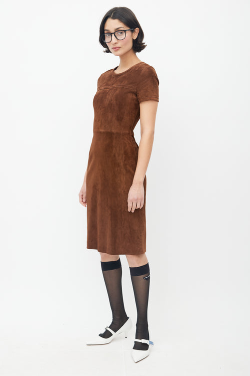 Prada Brown Suede Dress