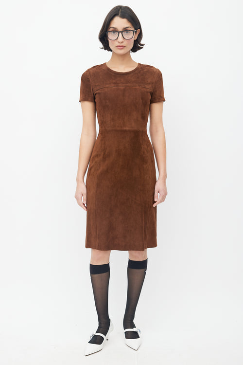 Prada Brown Suede Dress