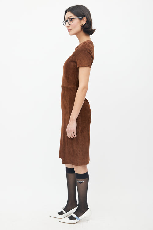 Prada Brown Suede Dress