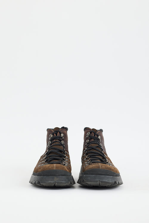 Prada Brown Suede Hiking Boot