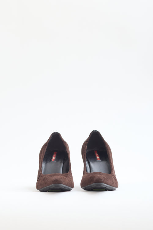 Prada Brown Suede Pump