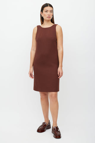 Prada Brown Wool Shift Dress