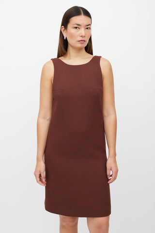 Prada Brown Wool Shift Dress