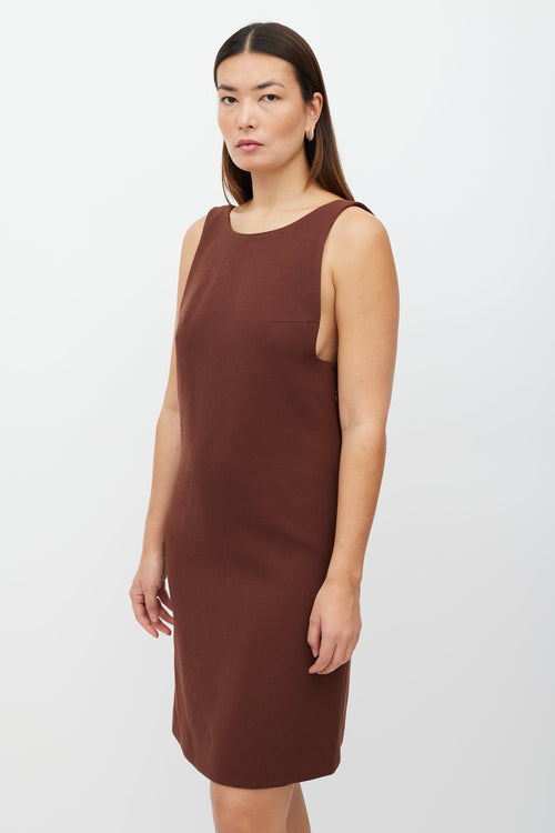 Prada Brown Wool Shift Dress