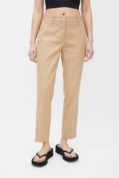 Prada Brown Woven Slim Trouser