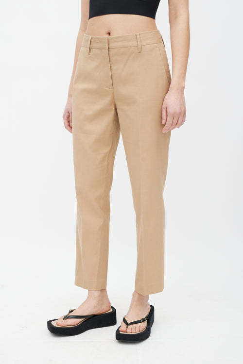 Prada Brown Woven Slim Trouser