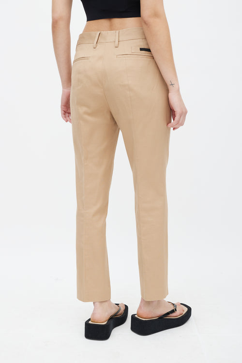 Prada Brown Woven Slim Trouser