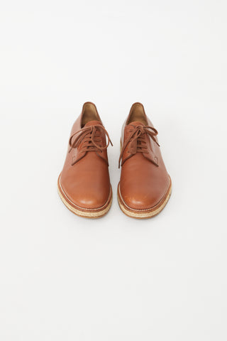 Prada Brown Leather Jute Oxford