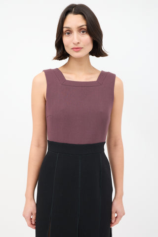 Prada Burgundy 
Black Colourblock Kick Pleat Dress