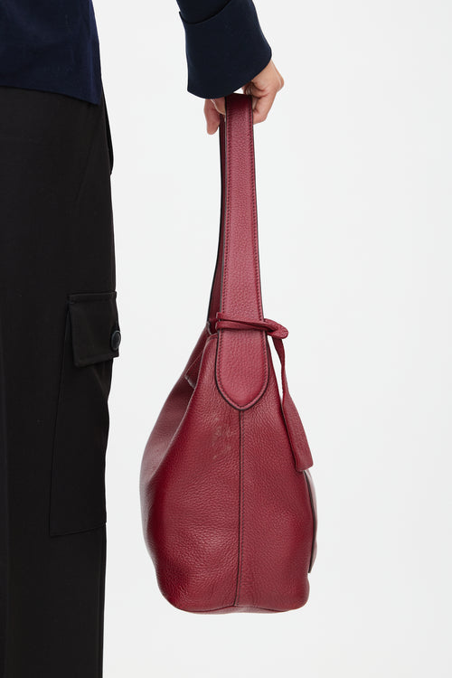 Prada Burgundy Smooth Leather Shoulder Bag