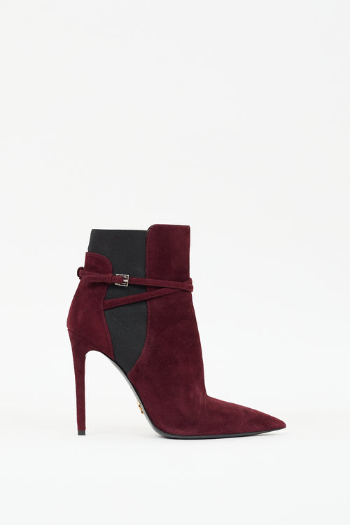 Prada Burgundy Suede Chelsea Boot