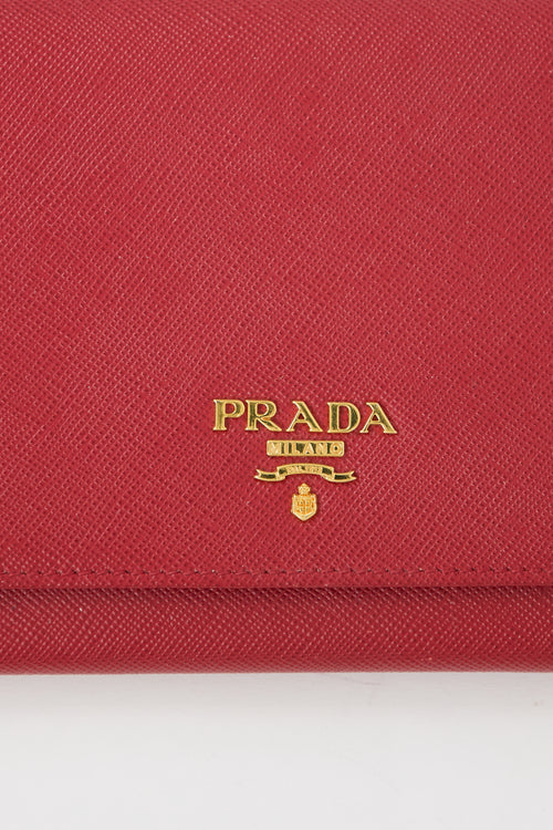 Prada Saffiano Leather Chain Wallet