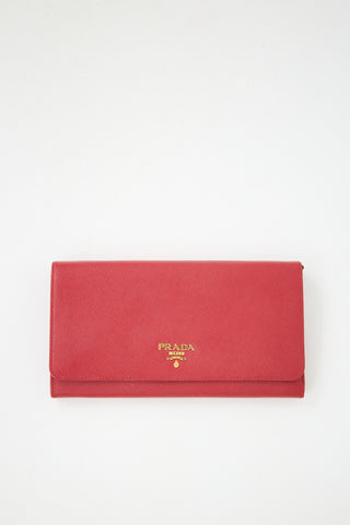 Prada Saffiano Leather Chain Wallet