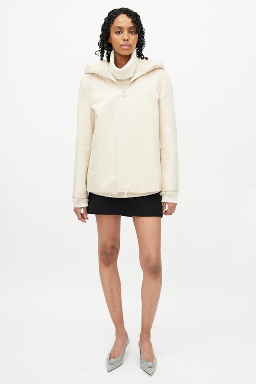 Prada Cream Fur Wool Jacket