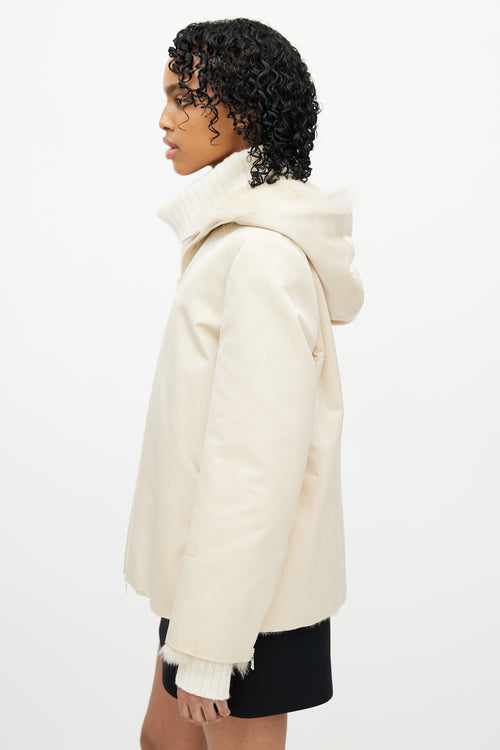 Prada Cream Fur Wool Jacket