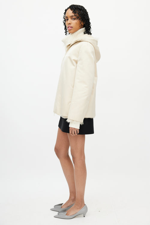 Prada Cream Fur Wool Jacket