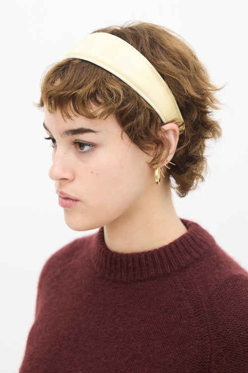 Prada Cream Patent Leather Headband