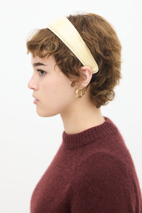 Prada Cream Patent Leather Headband