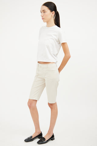 Prada Beige Cotton Creased Short