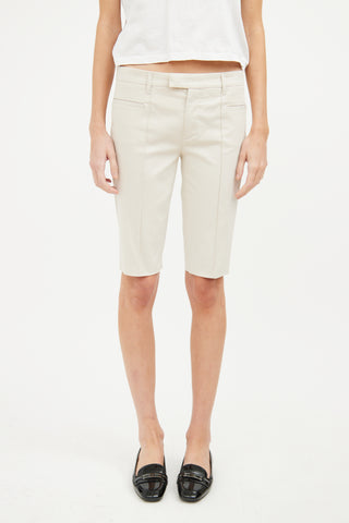 Prada Beige Cotton Creased Short