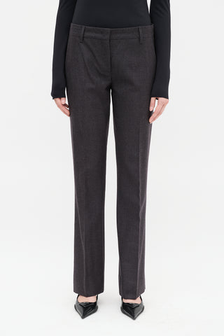 Prada Dark Grey Wool Flared Trouser