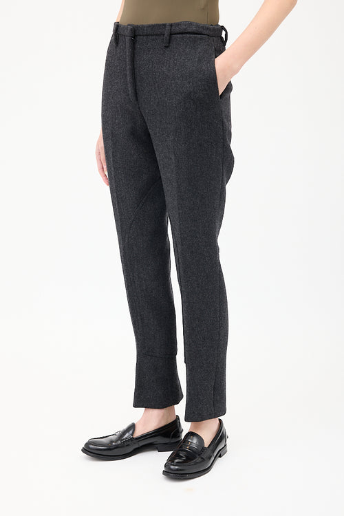 Prada Dark Grey Wool Riding Trouser