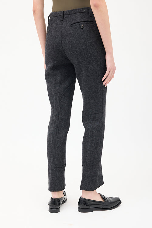 Prada Dark Grey Wool Riding Trouser