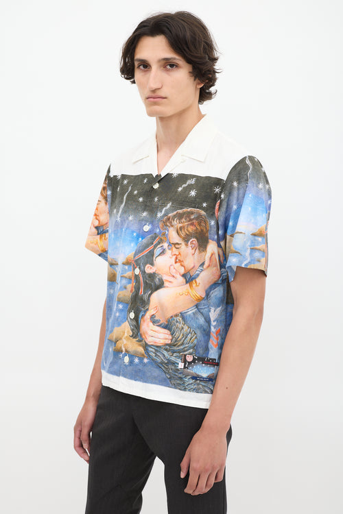 Prada FW 2016 Blue 
Multicolour Impossible True Love Shirt