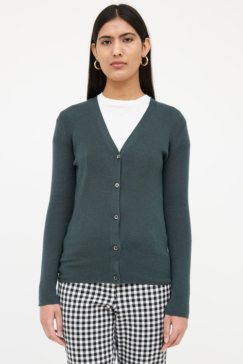 Prada Knit Button Cashmere 
Silk Cardigan