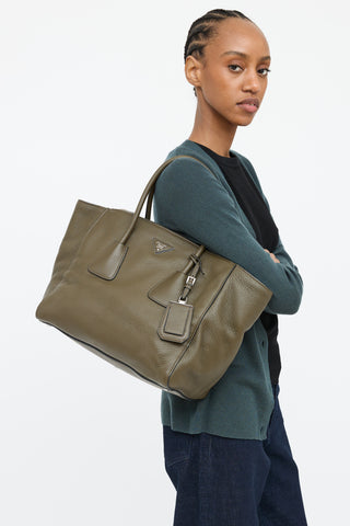 Prada Green Cervo Twin Pocket Bag