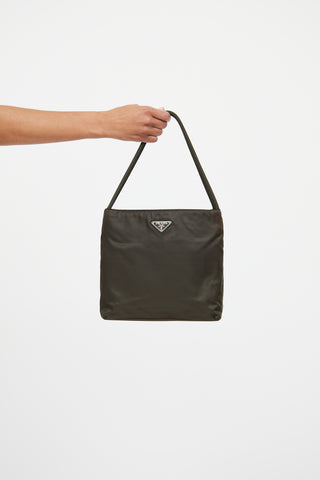 Prada Green Tessuto Nylon Tote Bag