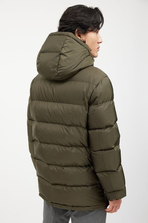 Prada Green Quilted Down Puffer Jacket