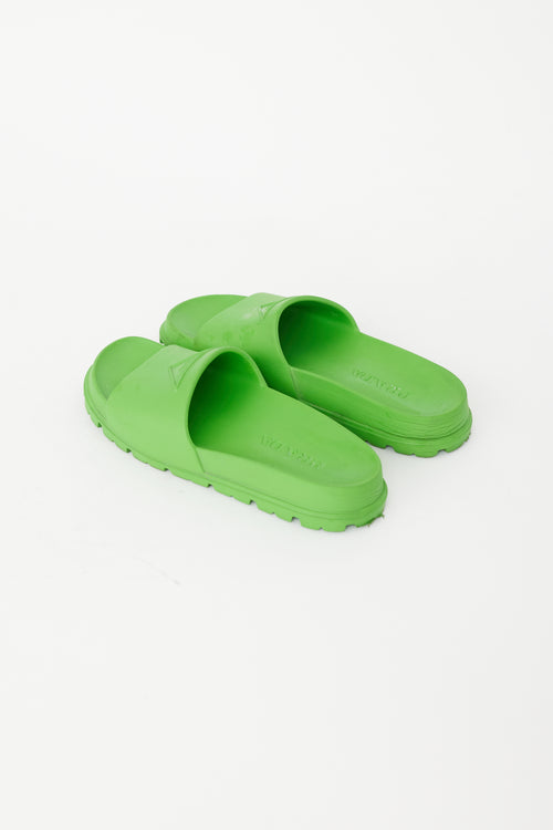 Prada Green Rubber Foam Slide