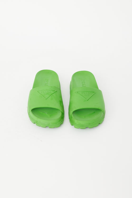 Prada Green Rubber Foam Slide