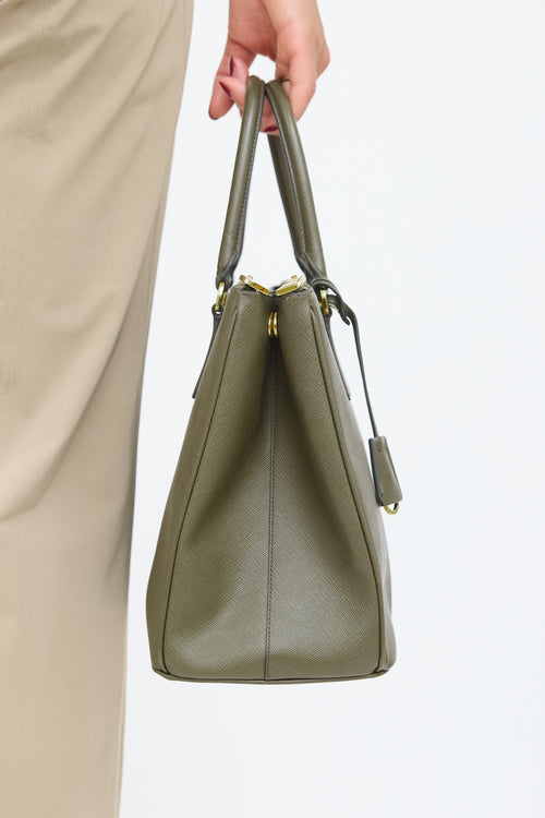 Prada Green Saffiano Leather Galleria Bag